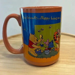 HH Disney Winnie Pooh Bear Orange Coffee Tea Mug Happy Being Me Tigger piglet